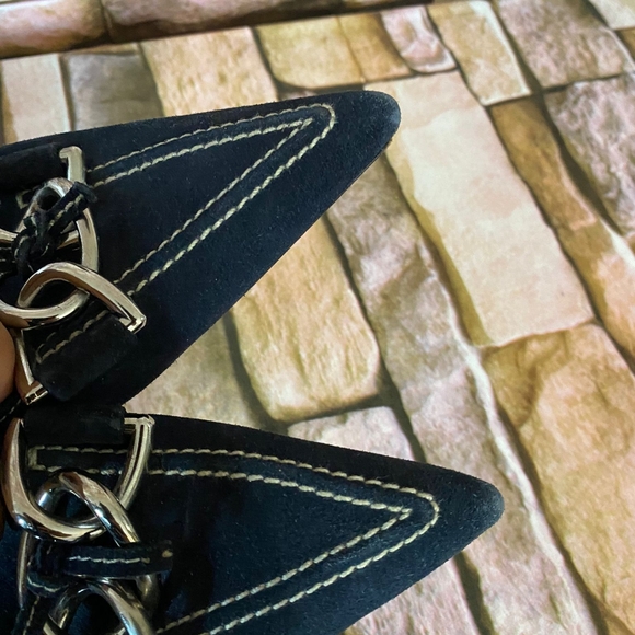 PRADA Women's leather shoes in Navy color Size 7 - Picture 4 of 4